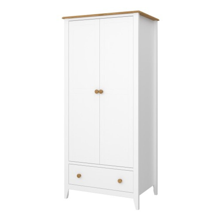 August Grove Brook Hallow 2 Door Solid Wood Wardrobe Wayfair.co.uk